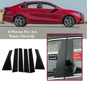 6Pcs Door Window Pillar Post Trim Molding Cover for Kia Forte Sedan Hatcback Cerato K3 2019 2020 2021 2022-2024 Car Stickers 1