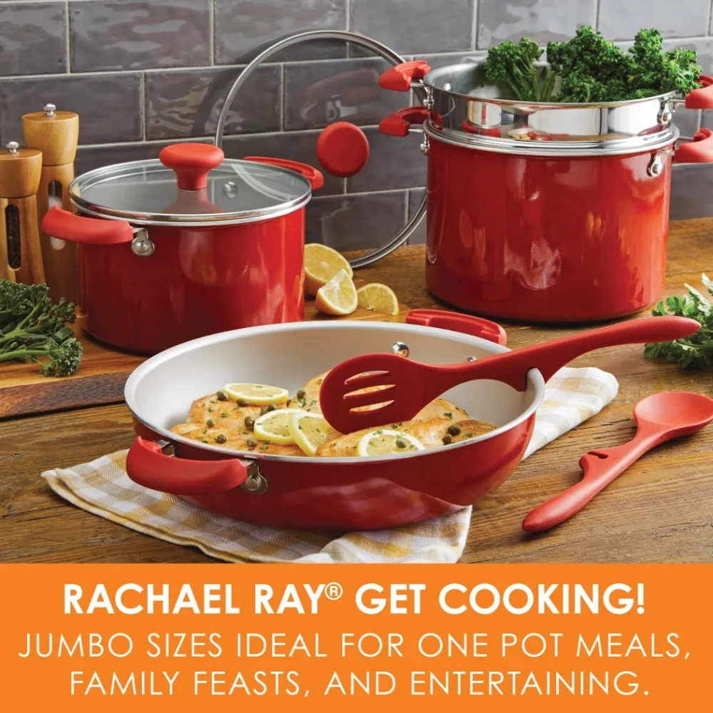 Get Cooking! Stackable 8-Piece Nonstick Cookware Set