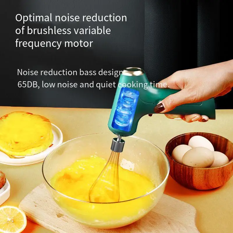 Home Baking USB Handheld Electric Whisk Whipping Cream Stirring Kitchen Gadgets Portable Electric Food Mixer Blender 3 Speeds 4