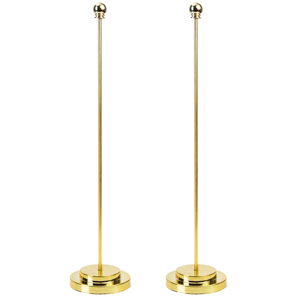 

2 Pcs Small Table Flag Stands Pole Office Decor Nail-free Flagpole American