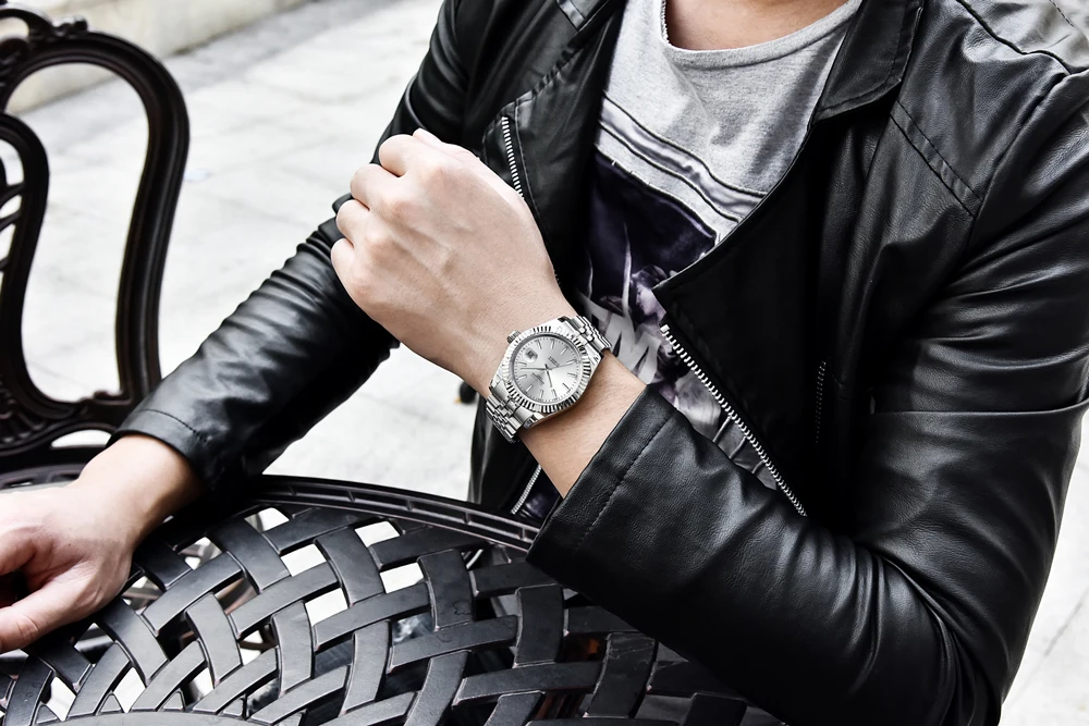 New High End Brand Automatic Self Wind Mens Watches Business Sport Mechanical Watches Fashion Luxury Stainless Steel AAA Clocks