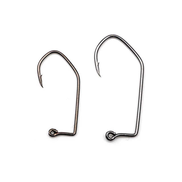 50pcs Jig Hooks V Bend High Carbon Steel Black Nickle for DIY