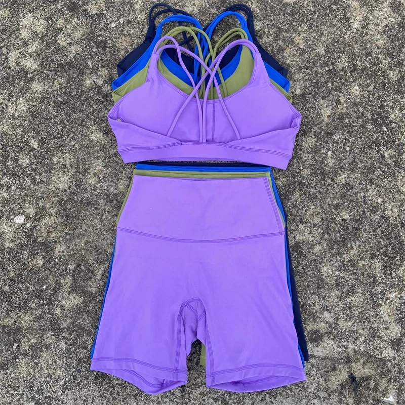 Solid Color Gym Bike Yoga Set 2
