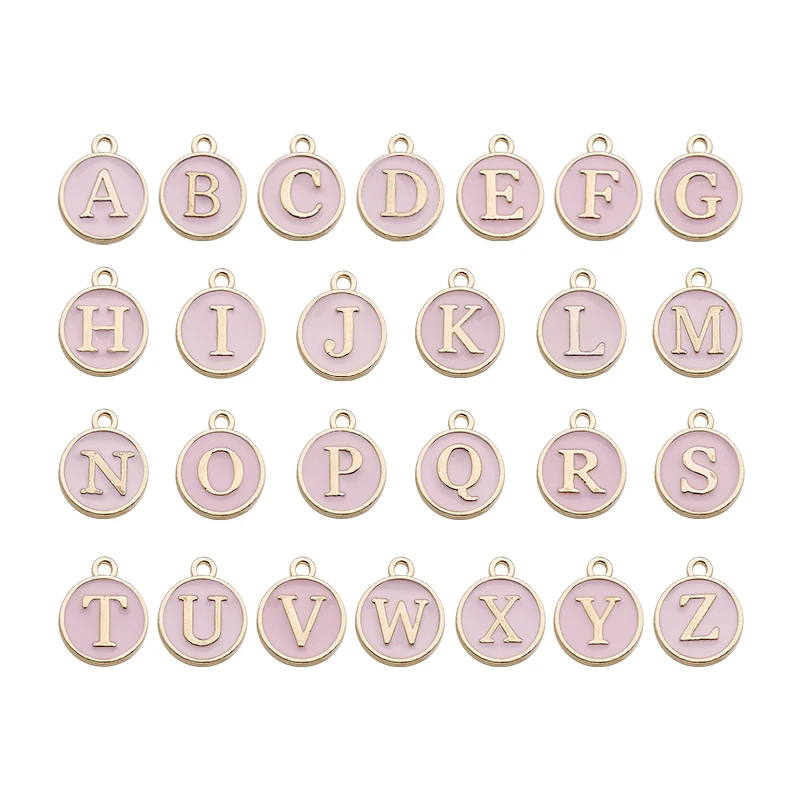 26 stücke 12*14mm A-Z Brief Charms Emaille Charms Alphabet Anfangsbuchstaben Handgemachte Anhänger Für Diy Armband schmuck Machen Großhandel – Detail 16
