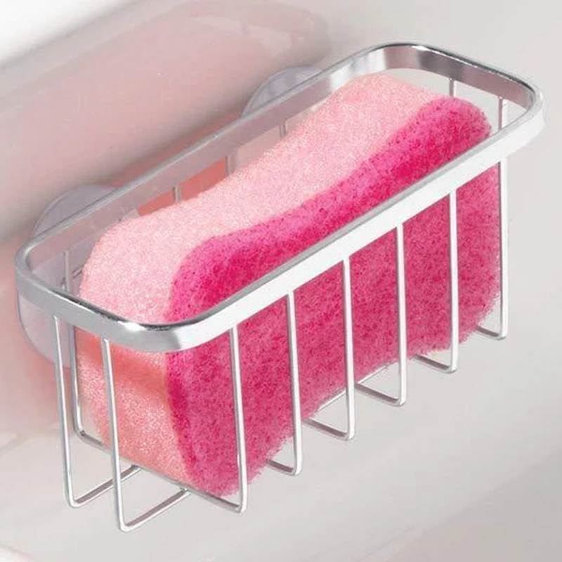 Kitchen Sponge Holder Stainless Steel Sink Basket Storage Braket Rustproof Waterproof Liquid Drainer Rack
