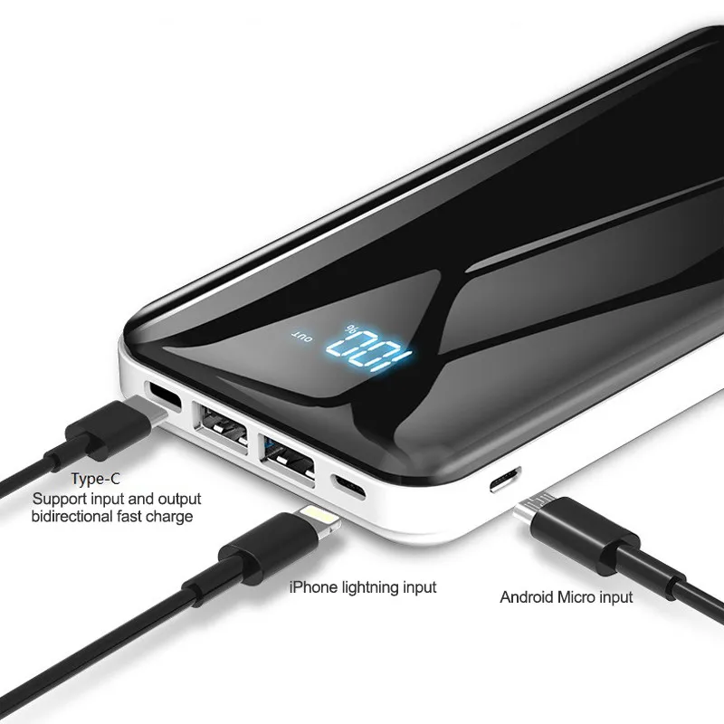 80000mAh Digital Display Power Bank Portable Fast Charging External Battery Mobile Phone Charger For Xiaomi Phone Samsung power bank 50000mah