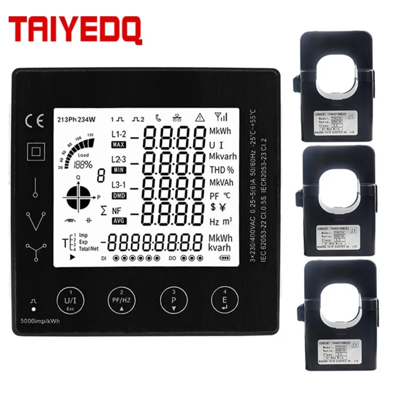 electric-consumption-meter-multi-function-power-panel-3-phase-energy-meter-smart-multi-rate-96-96mm-rs485-modbus-rtu