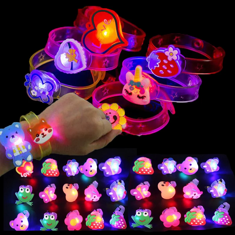 10/20PCS Glowing Bracelets Slap Rings Toy Children Gifts Christmas Party Favor Kids Birthday Gifts Wedding Guests Giveaways Gift 1