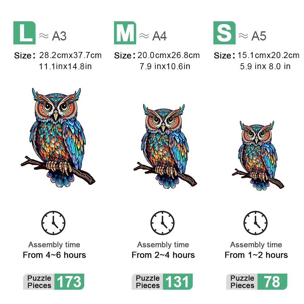 Jigsaw Puzzle Owl 3D Wooden Kids Toys Decorations High Difficulty jigsaw puzzles wooden jigsaw puzzles wooden puzzle toys