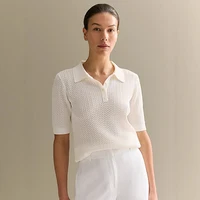 Tornova Short Sleeve Knitted T shirt Woman Summer Casual Loose Lapel Solid Ins Hot Tops Pullover Female Sweater T shirt Outwear 1