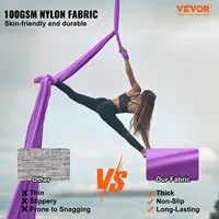 VEVOR 8.7/11 Yards Aerial Yoga Hammock & Swing Yoga Starter Kit Aerial Silk Fabric Yoga Strap Accessory for All Levels Fitness 2