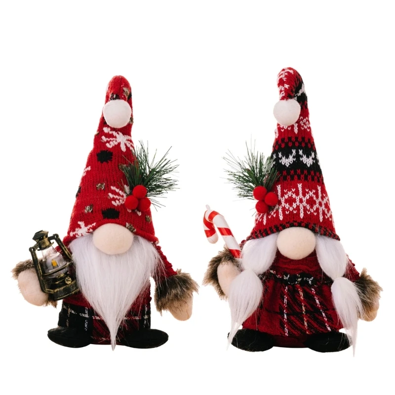 

New Plush Gnomes Elf Decorations, Handmade Winter Tomte Swedish Gnome Faceless for Christmas Farmhouse Table Ornament