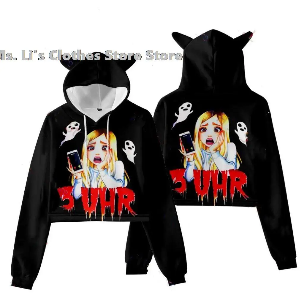 

Новинка rebeka Wing Merch Beki Пушистый 3D модный топ с кошачьими ушками женский пупковый свитшот с капюшоном для сексуальной девушки Y2K милые топы