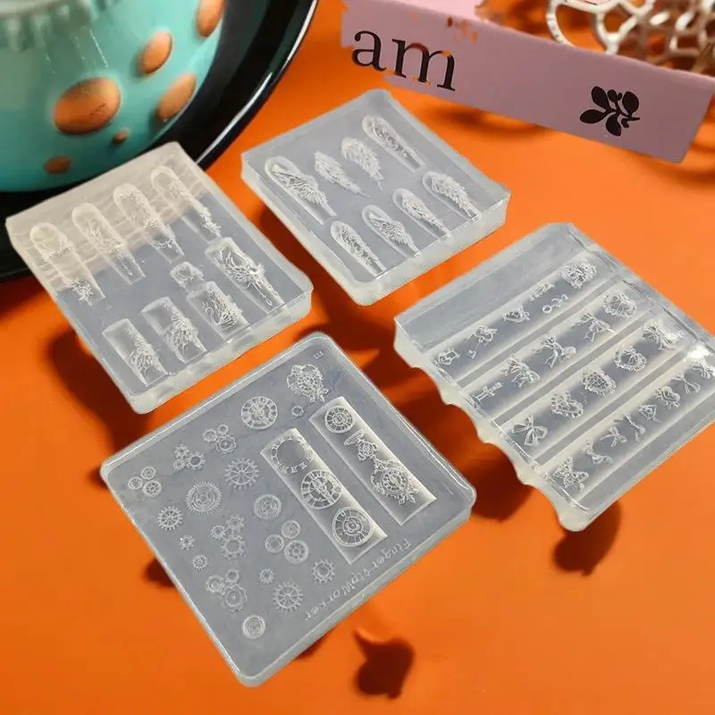 1개 귀여운 나비 날개 실리콘 네일 몰드 재사용 가능 템플릿 스탬핑 3D DIY 디자인 네일 아트 부품 장식 도구
