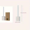 Silicone Toilet Brush Set with Removable Long Handle - Wall Mounted Household Cleaning Tool, Plastic, Reusable 2