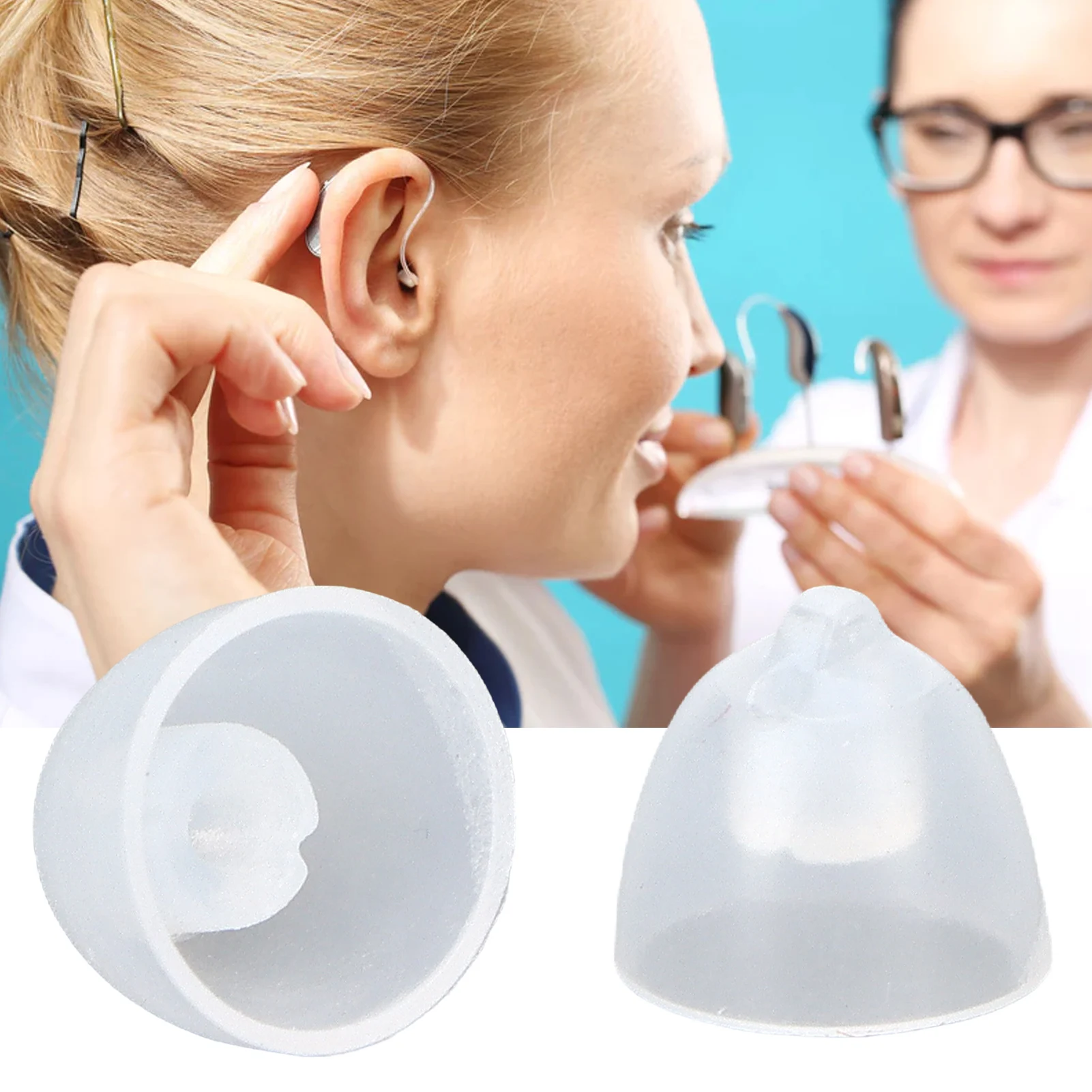 10Pcs/Pack 8mm Hearing Aid Dome Silicone Transparent Deaf Aid Domes Soft Washable Antistatic for Replacement Part