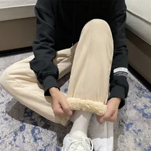 

Explosion models, autumn and winter, sheep, sheep, warm plus velvet, foot casual pants