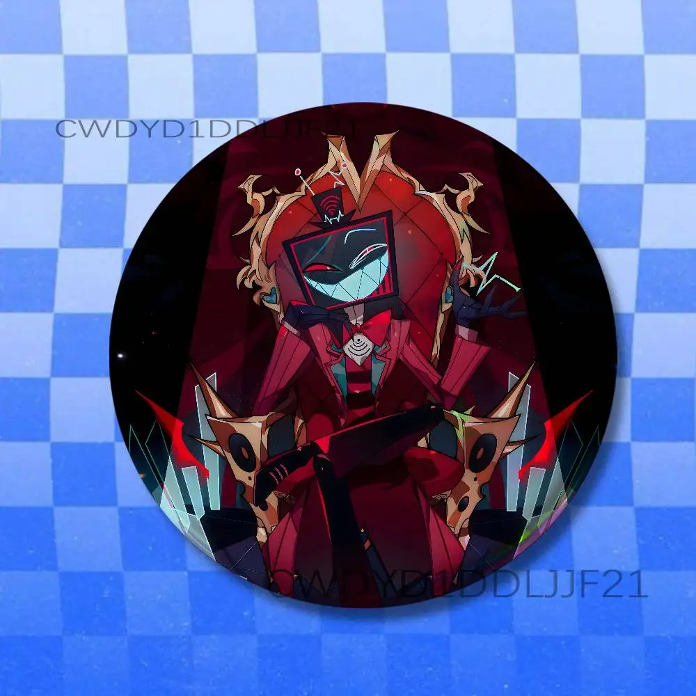 Hazbin Hotel Trust Us Button Pin - Cartoon Badge Brooch Accessory and Gift