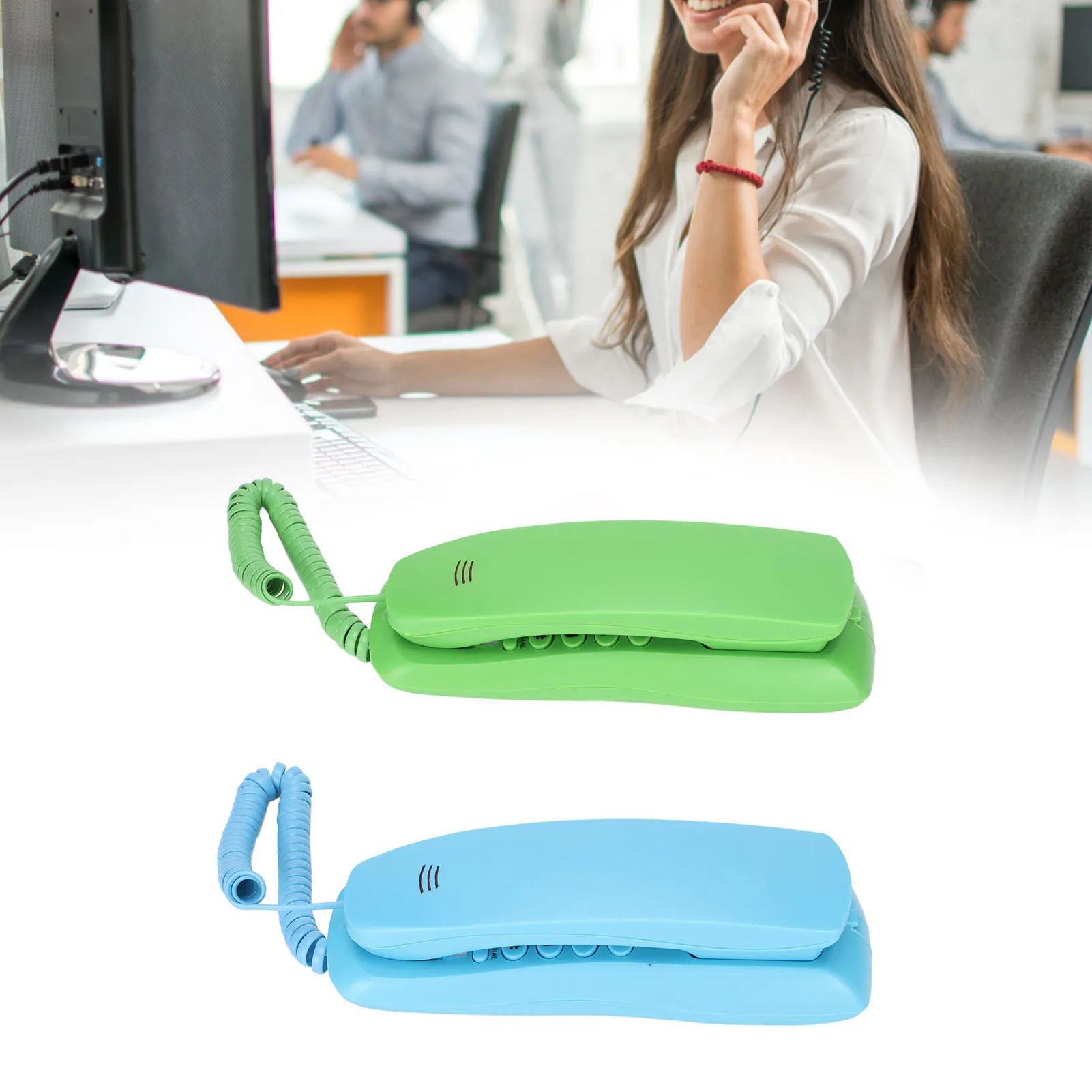 Landline Phone Wall Mountable Telephone Desktop Fixed Wired Phones with Mute Pause Function for Office Home Hotel Phone
