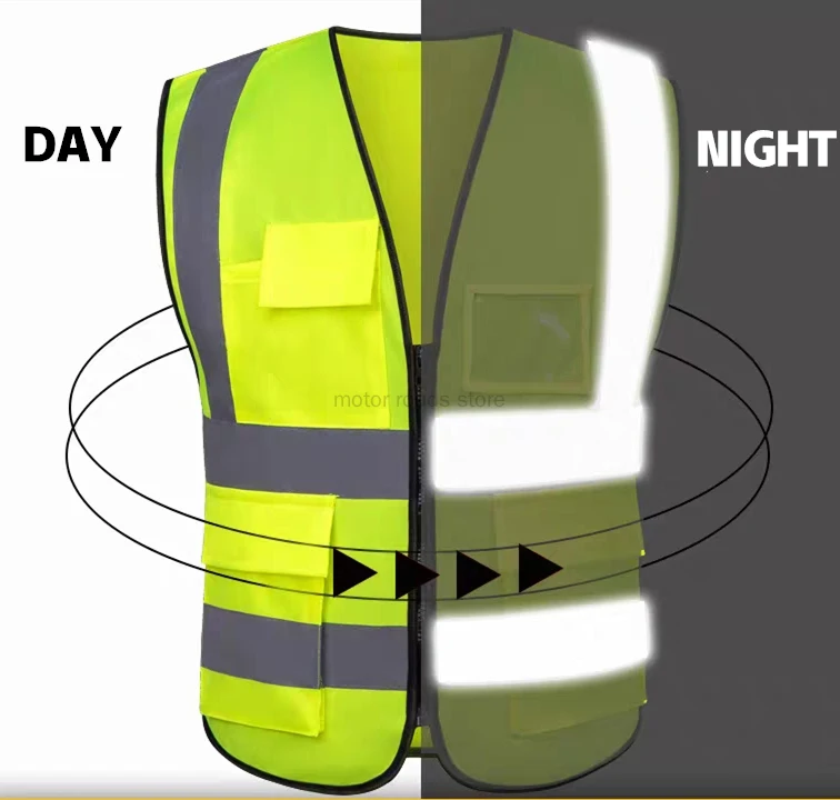 

Reflective Safety Vest High Visibility blank Custom Logo XXXL Working Vest Motorcycle Jacket Fluorescent Signal For Men Woman