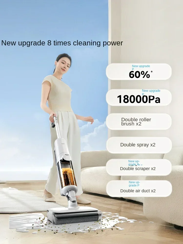 Haier Z10Pro dual power floor washing machine drag suction sweep one double roll brush bacteria cleaning household appliances 5