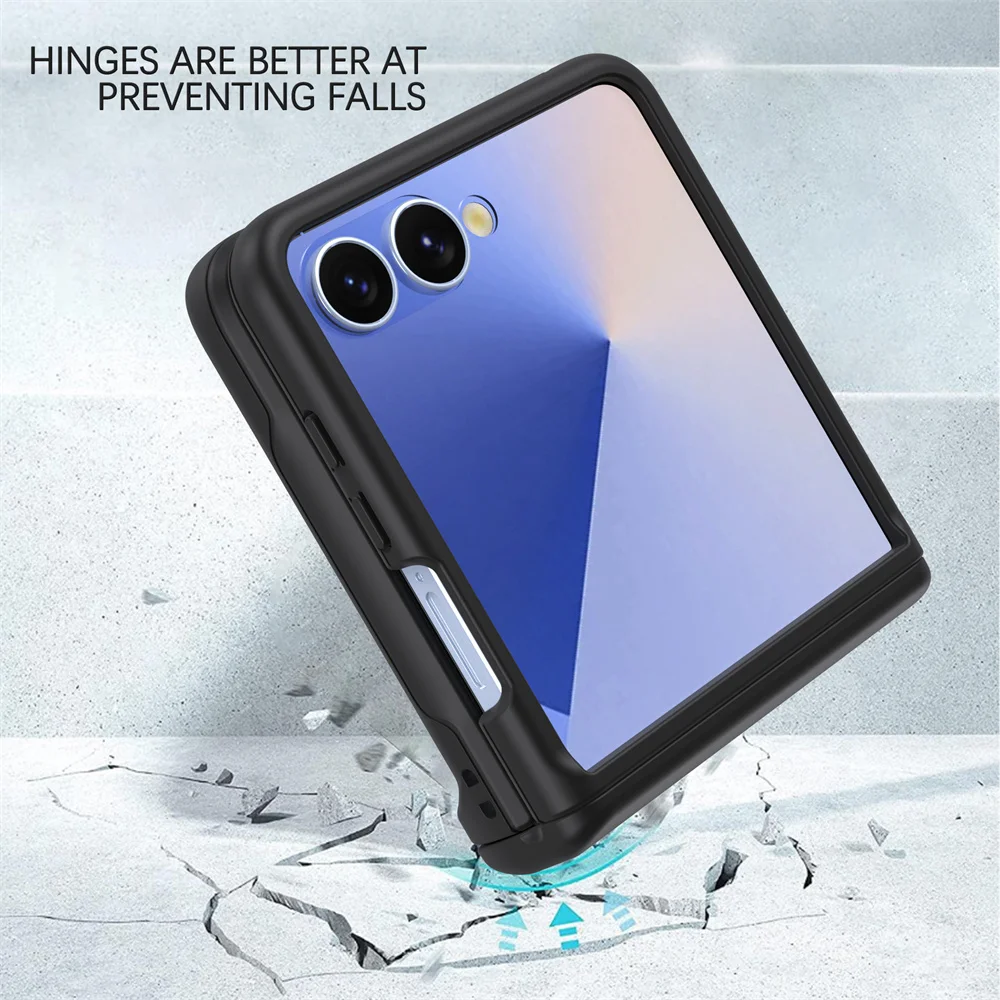 Für Samsung Galaxy Z Flip 7 fe 6 5 4 3 Brieftasche Fall mit Kartenhalter Scharnier Schutz Flip7 Flip6 Flip5 Flip4 5G Telefon Abdeckung – Detail 1