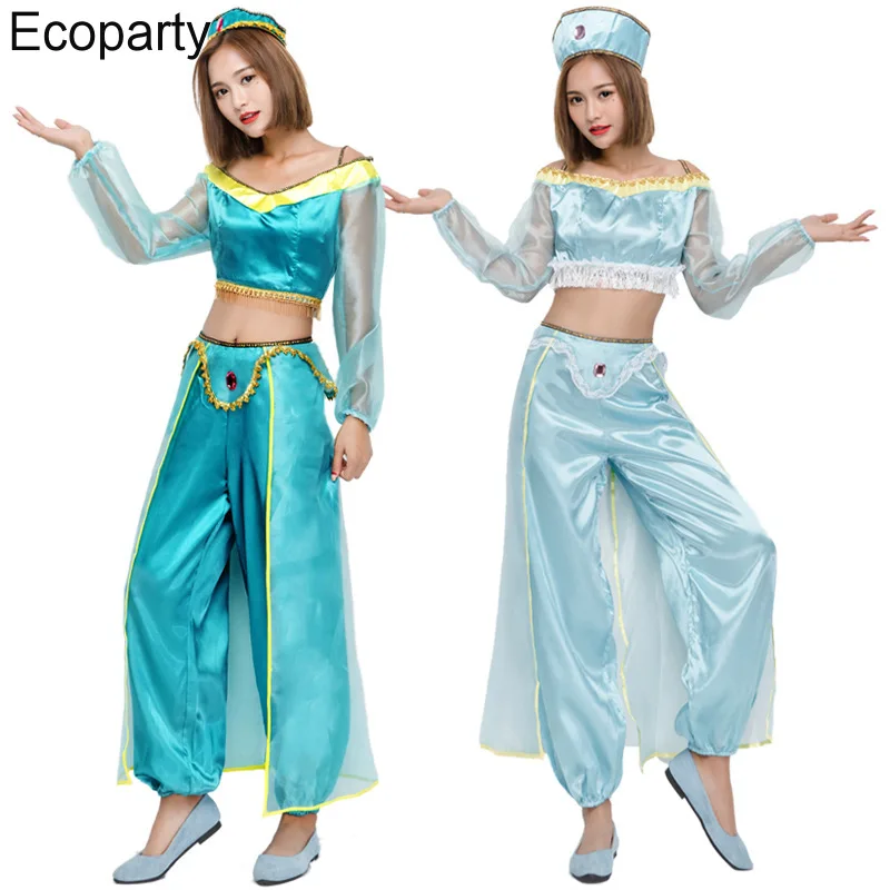 

Halloween Costume Arab Princess Cosplay Costumes India Dancer Suit Fashion Tops Sexy Belly Dance Clothing Casual Bloomers 2022