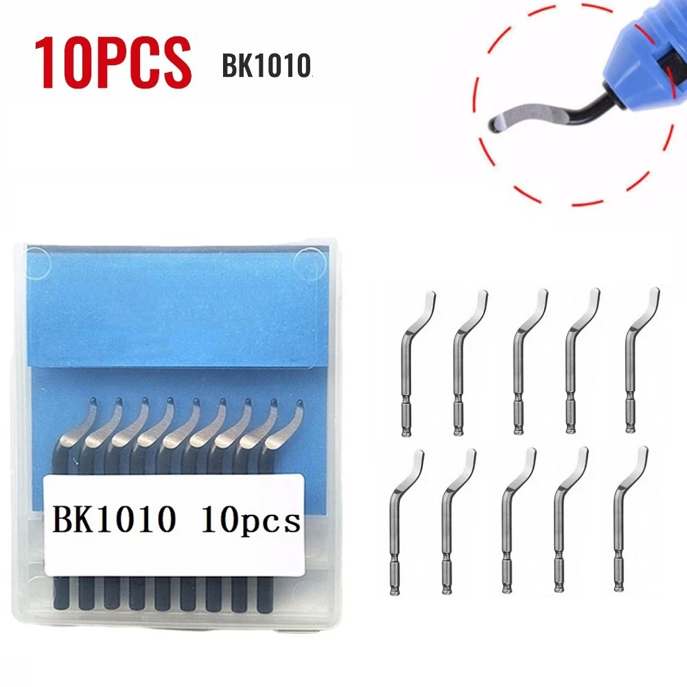 

10pcs BK1010 DIY Edge Cutter Blades Burr Remover Trimming Blades Pocket Scraper Blade Neaten Deburring Head Cutter Burr Scraper