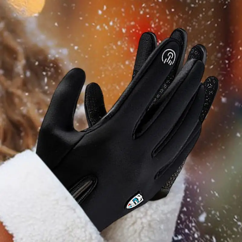M-XL USB Touch Screen Gloves Winter Ski Gloves Windproof Heated Gloves For Women Men Cycling Running Driving Hiking Walking 4