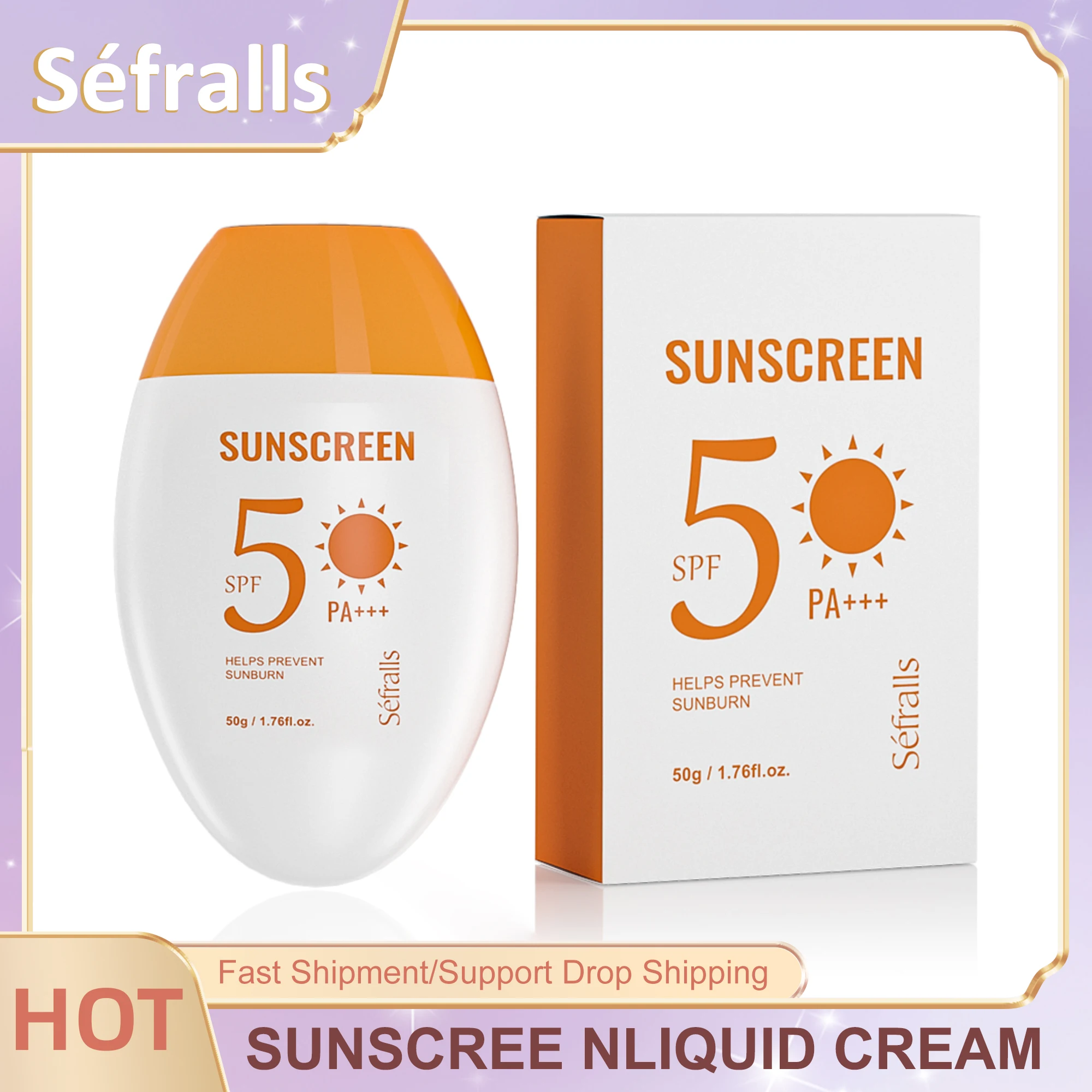 S&eacute;fralls SPF50 PA+++ Sunscreen 50g UV Protection Moisturizing Fast-Absorbing Refreshing Lotion Face & Body sol de janeiro