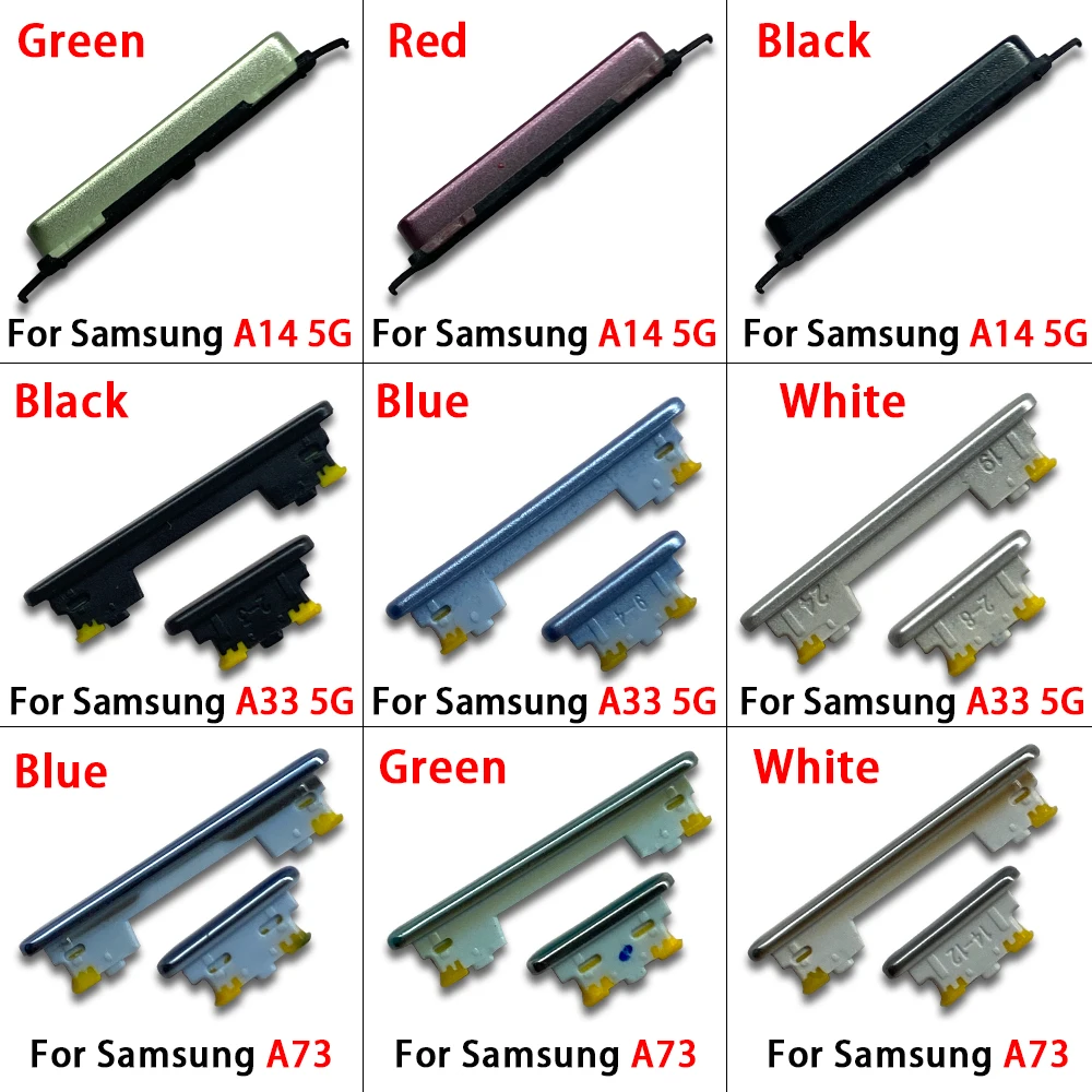 10Pcs, 삼성 A13 A14 A23 A54 5G 사이드 볼륨 버튼 + 전원 켜기/끄기 버튼 키 세트 교체 부품