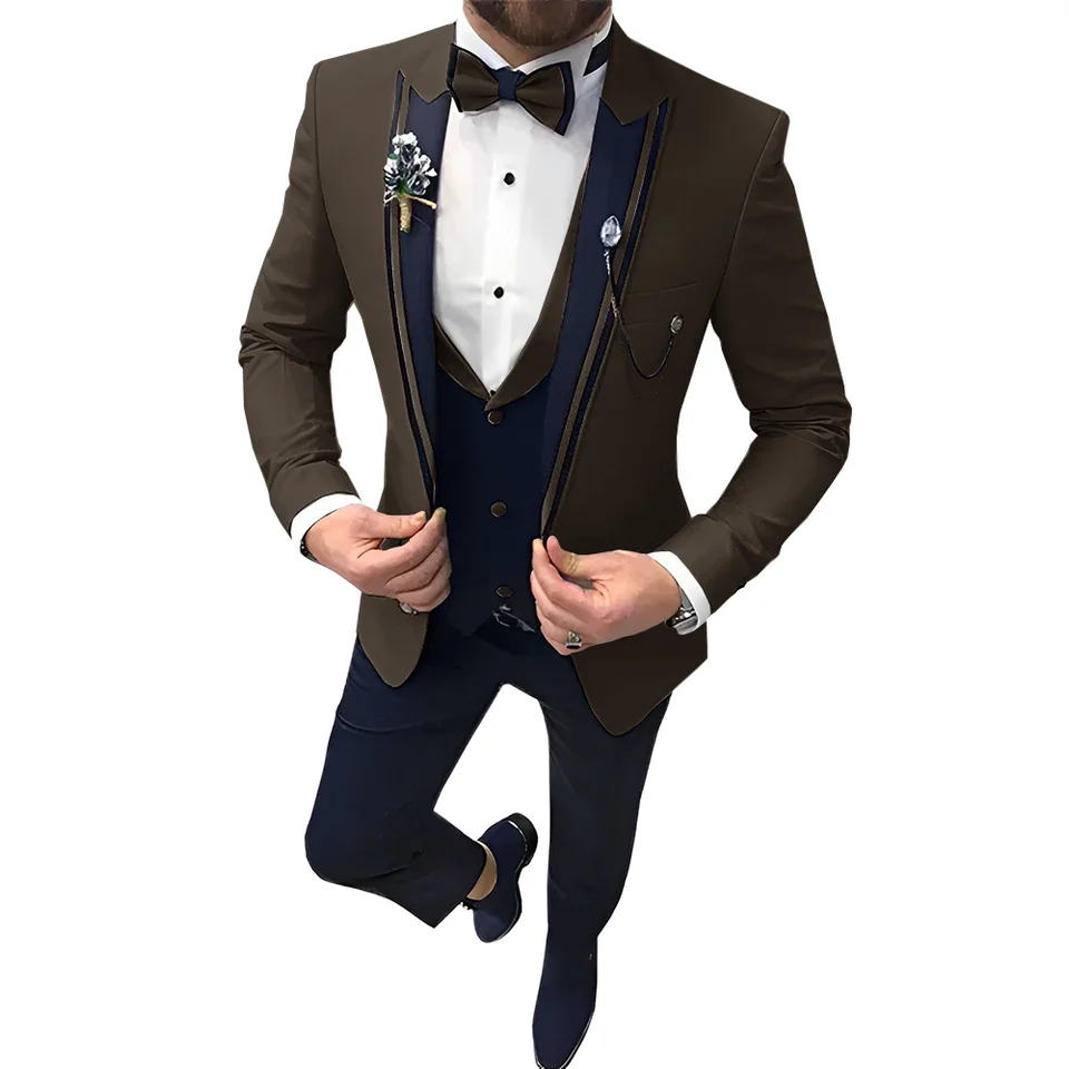 Abito 3 Pezzi Uomo A Righe Sottili: Blazer, Gilet E Pantaloni Per Matrimoni E Lavoro Elegante