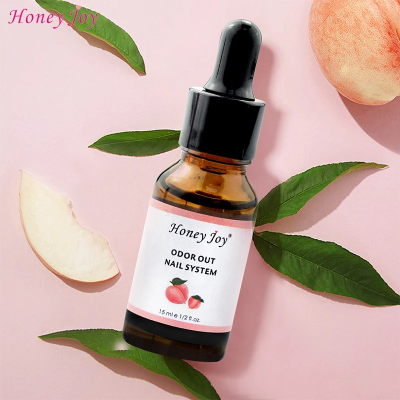 Nail Art Peach Fragrance Odorizer Acrylic Liquid ODOR OUT Odor Removal with Dropper Tube Design