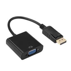 1080p DisplayPort to VGA Female Adapter Converter Cable - 25cm (Black)