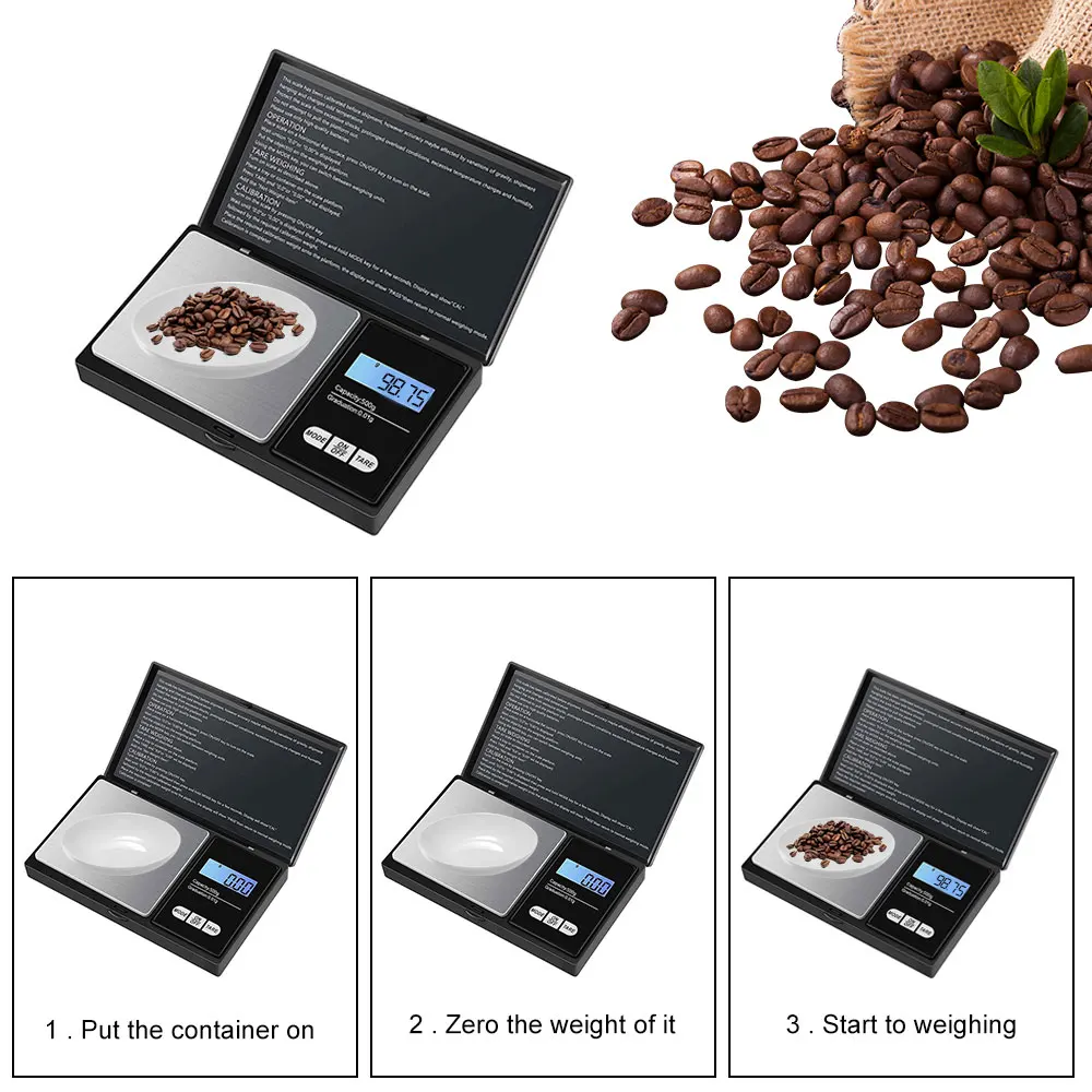 Jewelry Mini Stainless Steel Electronic Scale Digital Pocket Scale Gold Gram Balance Weight Scale Portable Pocket Scale