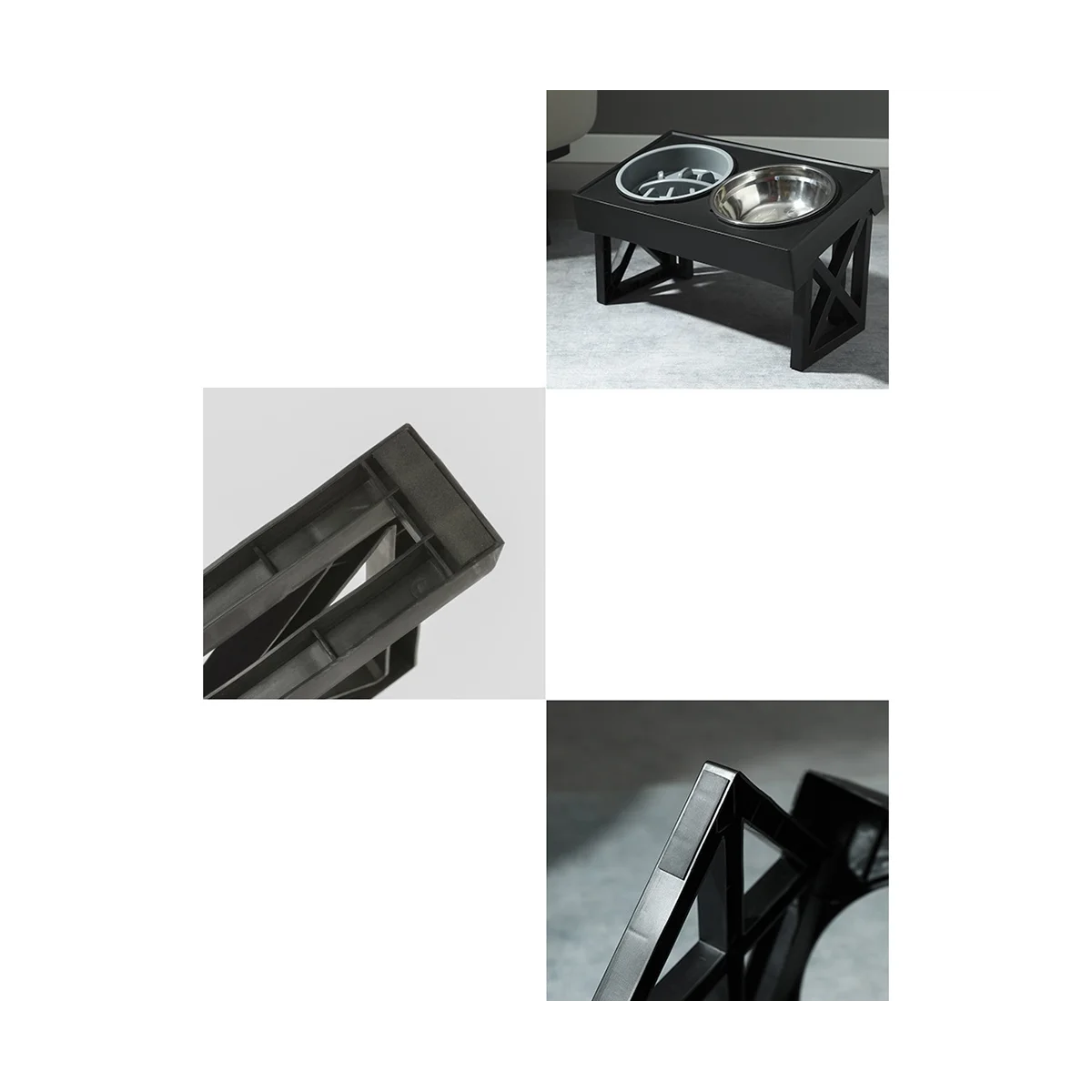 

Elevated Dog Bowls for Larges Dogs, Medium and Small, 15° Tilted Adjustable Raised Dog Bowl Stand with 1 Slow Feeders