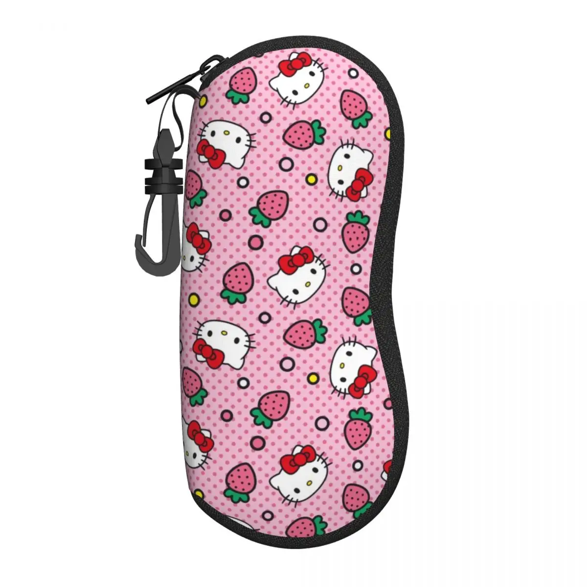 

Custom Hello Kitty Cat Anime Cartoon Eyeglass Glasses Case Men Women Soft Sunglasses Protective Pouch