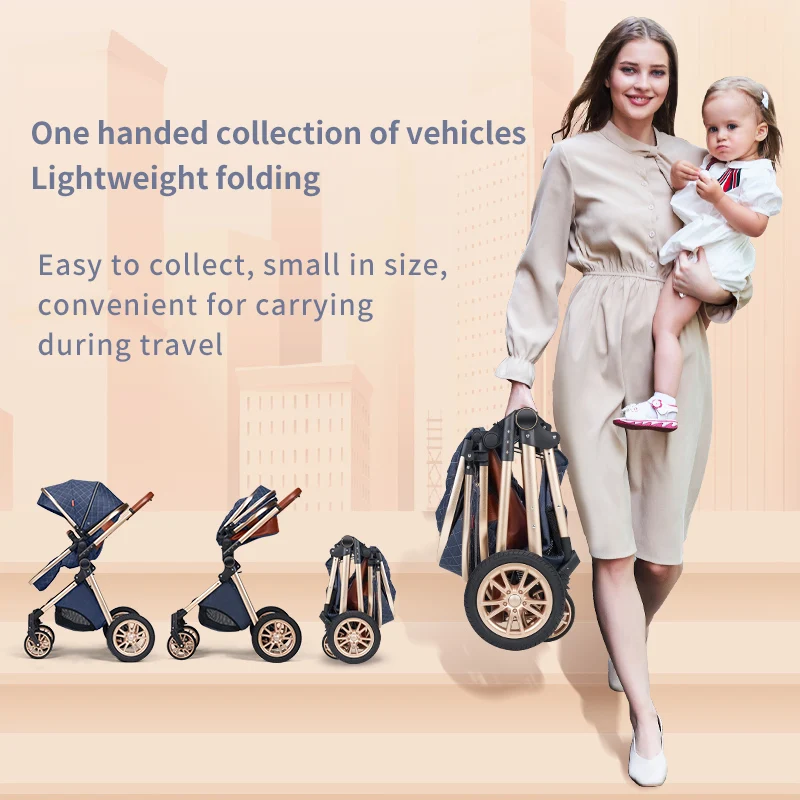 3-in-1 baby stroller that can sit or lie down with ISOfix interface baser multi-purpose luxury newborn travel baby stroller baby stroller