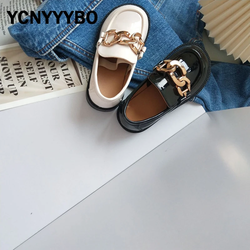 

Autumn Kids Princess Shoes Baby Girls Chain Brand Heels Children Leather Dress Shoes Toddler Slip On Loafers Fashion Moccasin