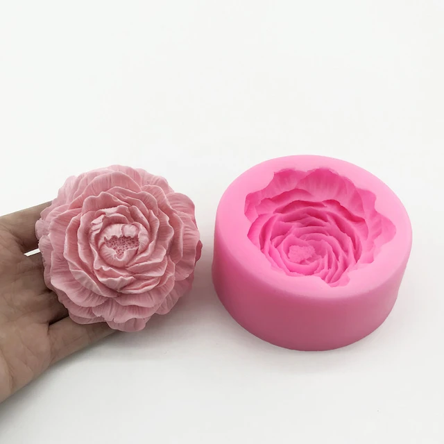 Rose Bloom Silicone Candle Mold Flower Clay Chocolate Resin Decorate Mould  Tools