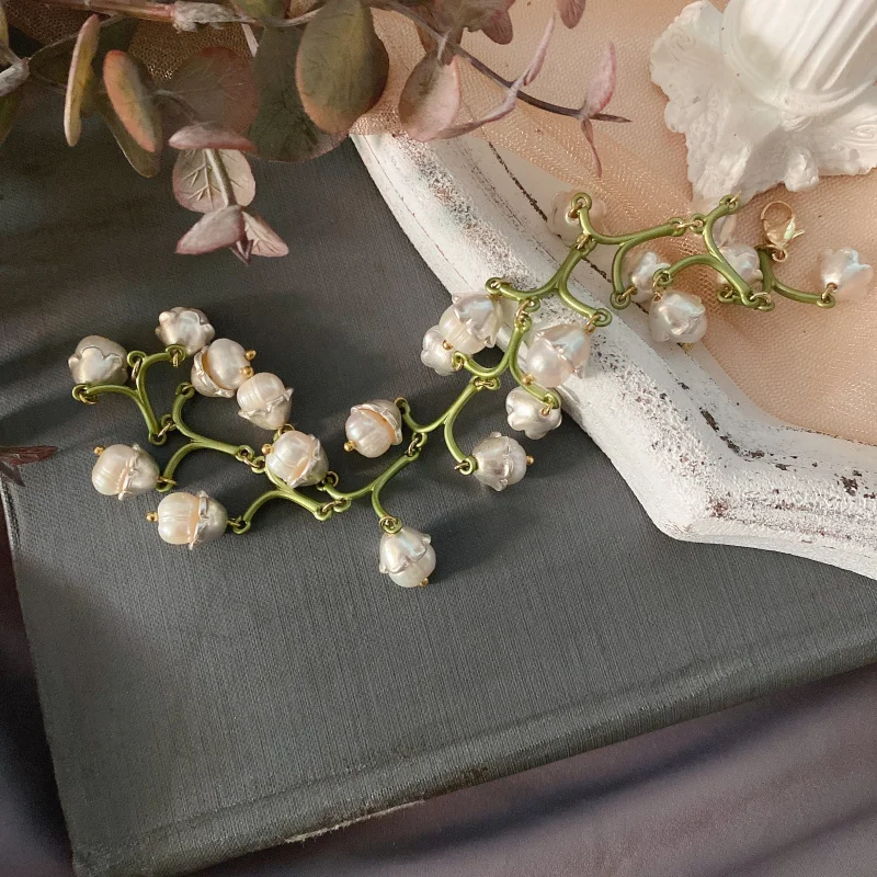 Mori lily of the valley Baroque fresh water pearl bracelet palace cool wind light luxury simple Bracelet accessories pearl bracelet