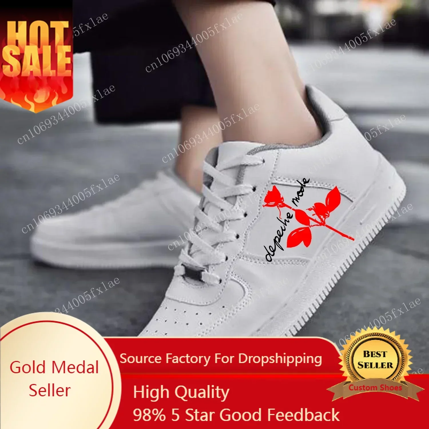 

Depeche Rock Band Mode AF Basketball Mens Womens Sports Running High Quality Flats Force Sneakers Lace Up Mesh Custom Made Shoe