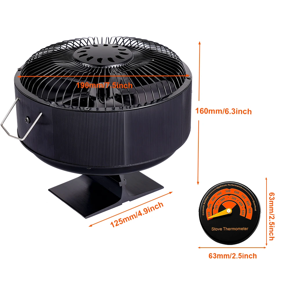  AmzWorld Ventilador de estufa de leña de 6 aspas, alimentado  por calor, ventilador de calentador de madera, ventilador de chimenea no  eléctrico para quemador de madera/troncos, aumenta un 40% más de
