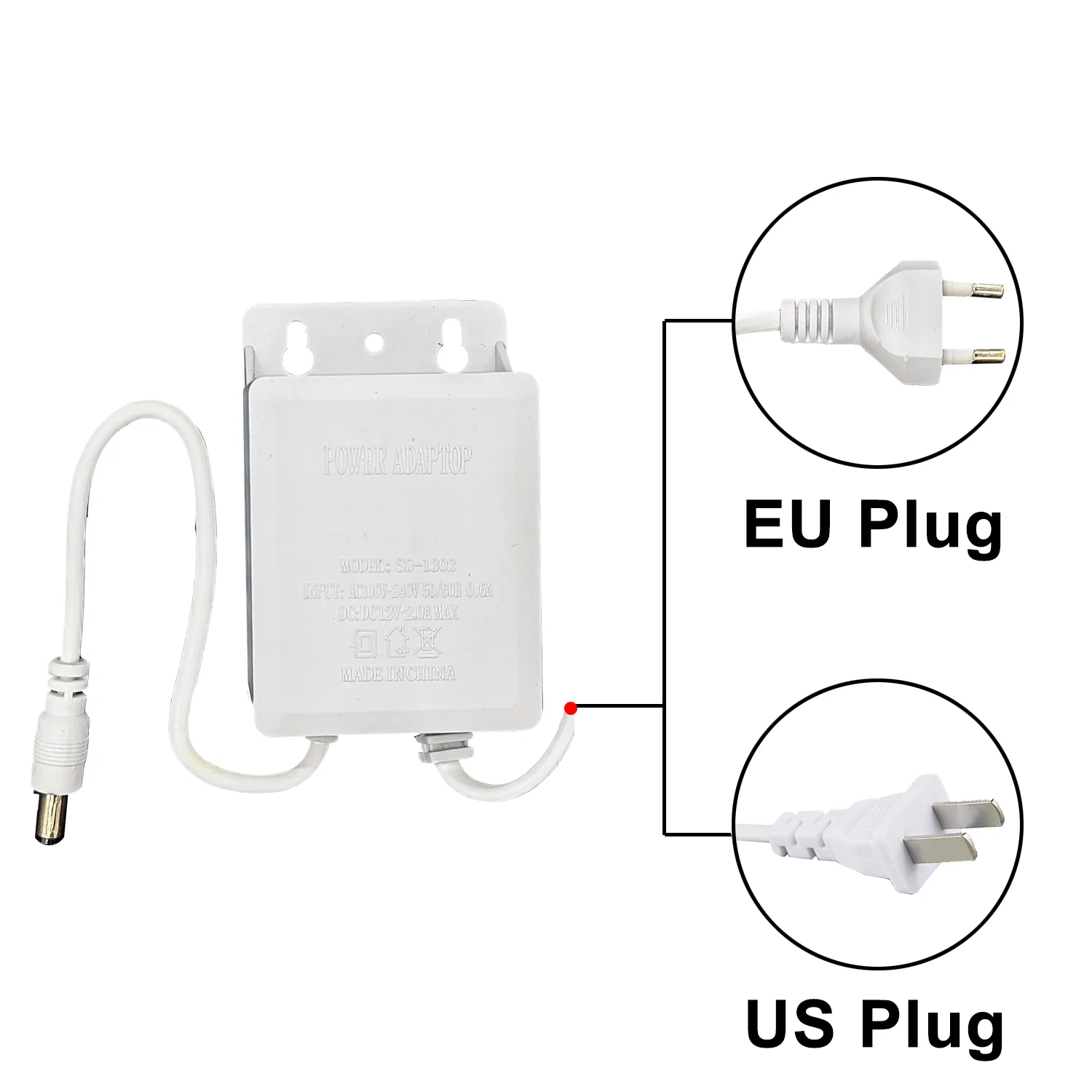 Side view of the power adapter