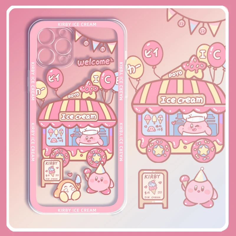 

Kirby Kawaii Phone Case Cartoon Shockproof Phone Case for Iphone 12 11 13Pro Max Xr X Xs Max Cartoon Phone Case