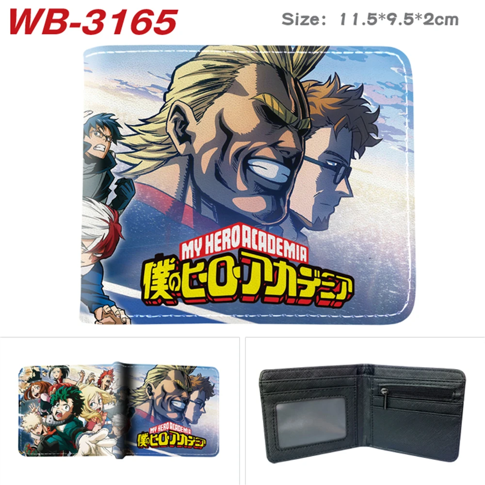 

Anime My Hero Academia Wallet Cartoon PU Short Photo Card Leather Boys Girls Coin Zipper Pocket Student Teenager Purse