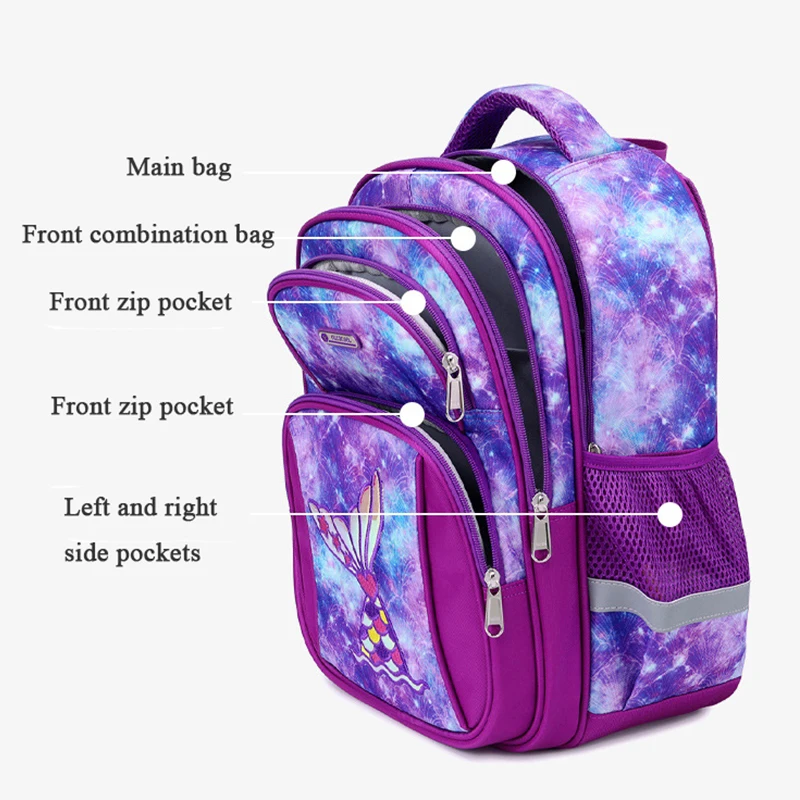 

Primary Students Backpack Protect The Spine Big Capacity Cartoon School Bags for Girls Boys Schoolbags Waterproof Kids Bagpack