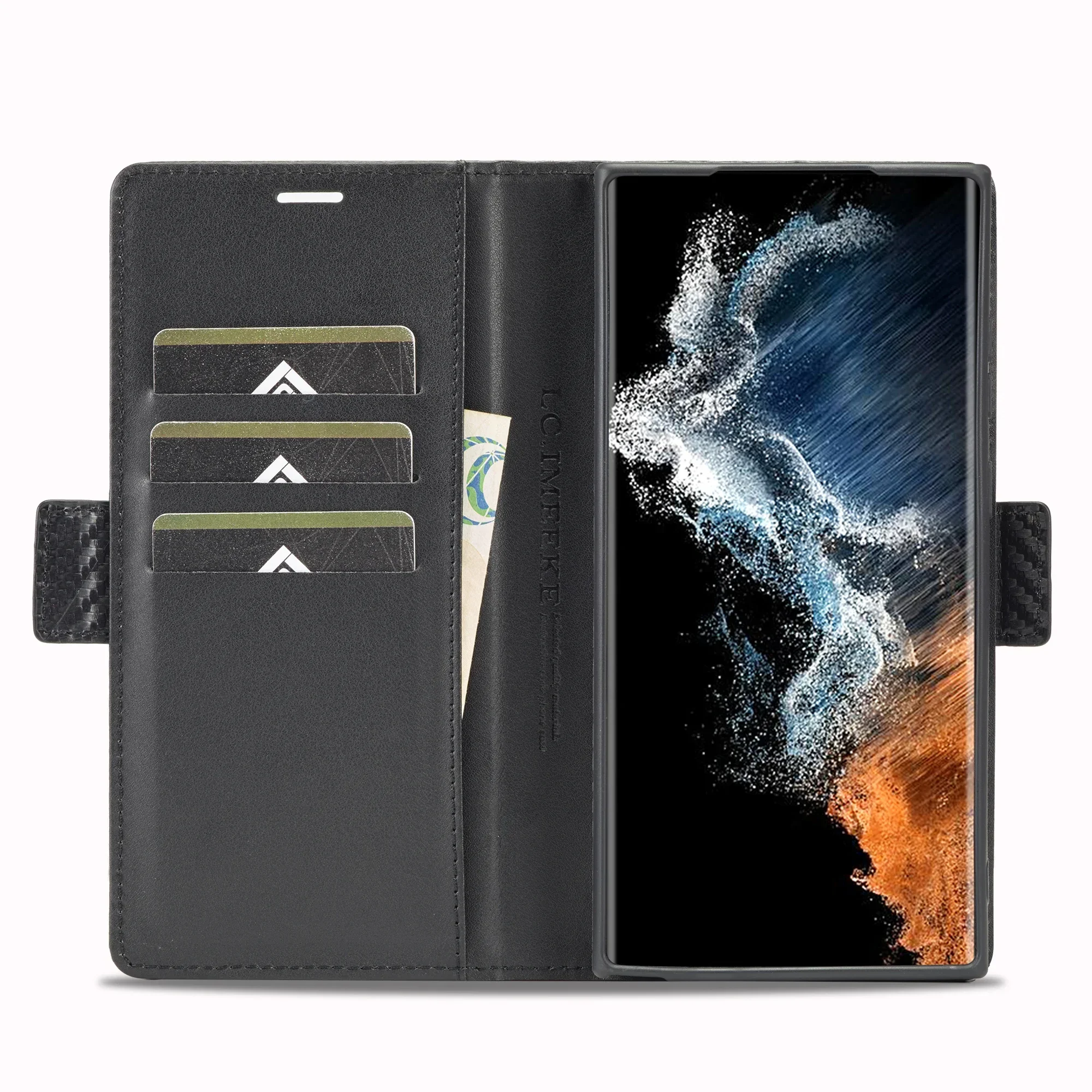 Premium Magnetic Leather Wallet Phone Case with Card Slot and Book Cover Design
