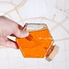Hexagonal Glass Honey Bottle Wooden Stirring Rod Honey Packaging Bottle 110/220/380ML Small Honey Bottle Container Jar 2