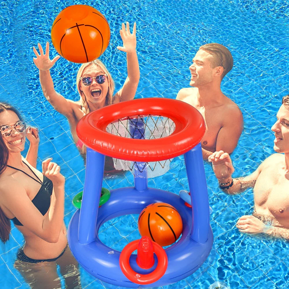 

Outdoor Swimming Pool accessories Inflatable Ring Throwing Ferrule Game Set Floating Pool Toys Beach Fun Summer Water Toy